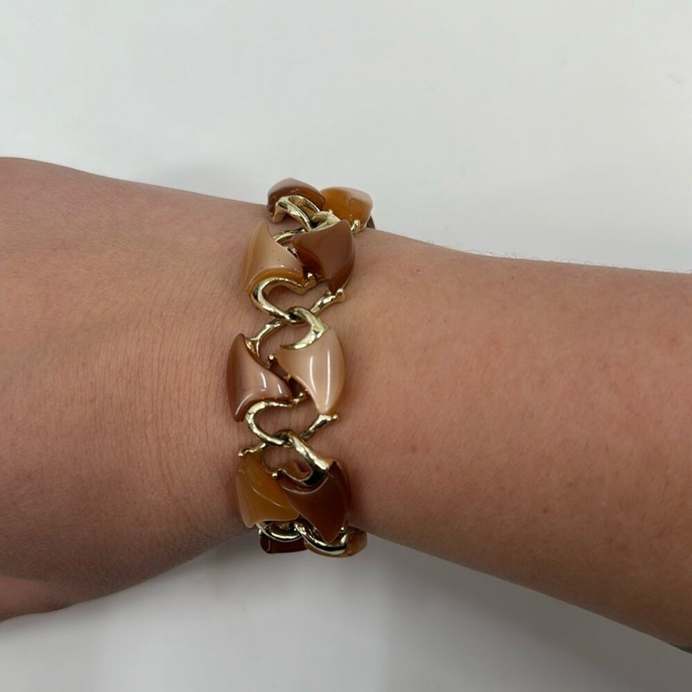 Vintage pink and gold abstract bracelet